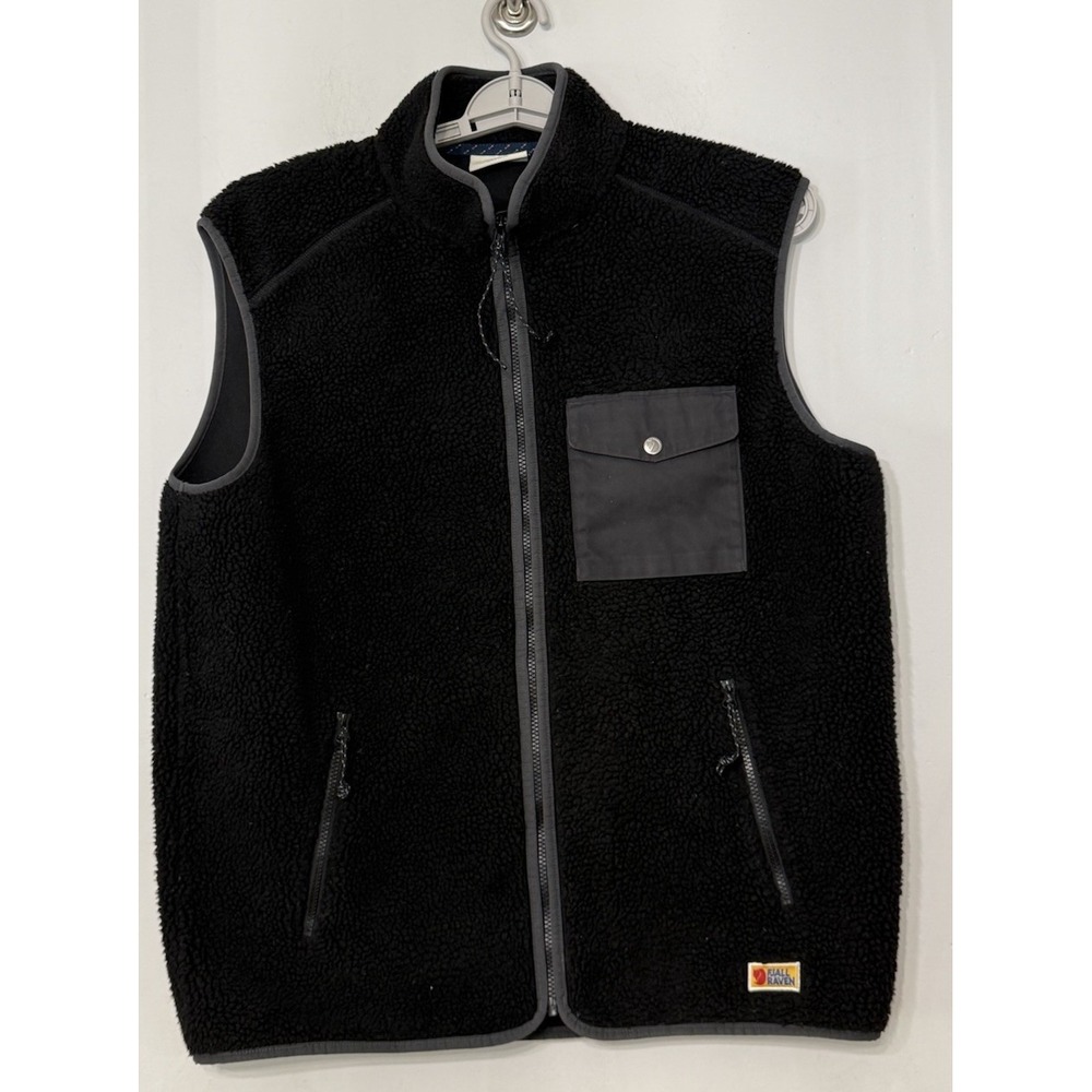 Fjallraven Vardag Deep Pile Fleece Vest Black Men's L Outdoor Utility Gorpcore - Picture 1 of 9